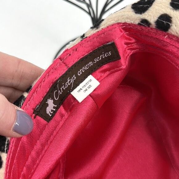 Christys Crown Women's Ashley Dalmatian‎ Print Fedora Hat Tan One Size Halloween - Picture 5 of 5